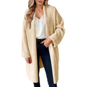 Saodimallsu Womens Long Cardigan Sweaters Chunky Open Front Oversized Slouchy Knit Fall Trendy Coatigan Jackets(Apricot Yellow)