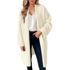 Saodimallsu Womens Long Cardigan Sweaters Chunky Open Front Oversized Slouchy Knit Fall Trendy Coatigan Jackets(Beige)