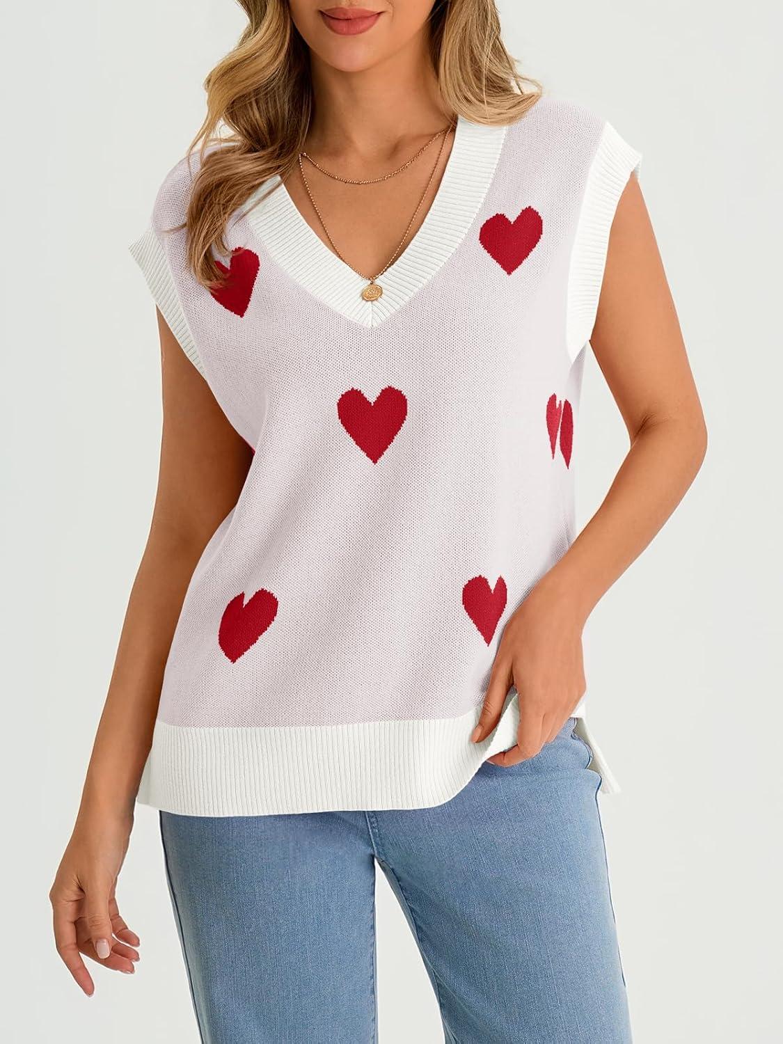 imageSaodimallsu Womens V Neck Sweater Vest Oversized Ribbed Knit Sleeveless Casual Loose Fit Pullover Tank TopWhitea