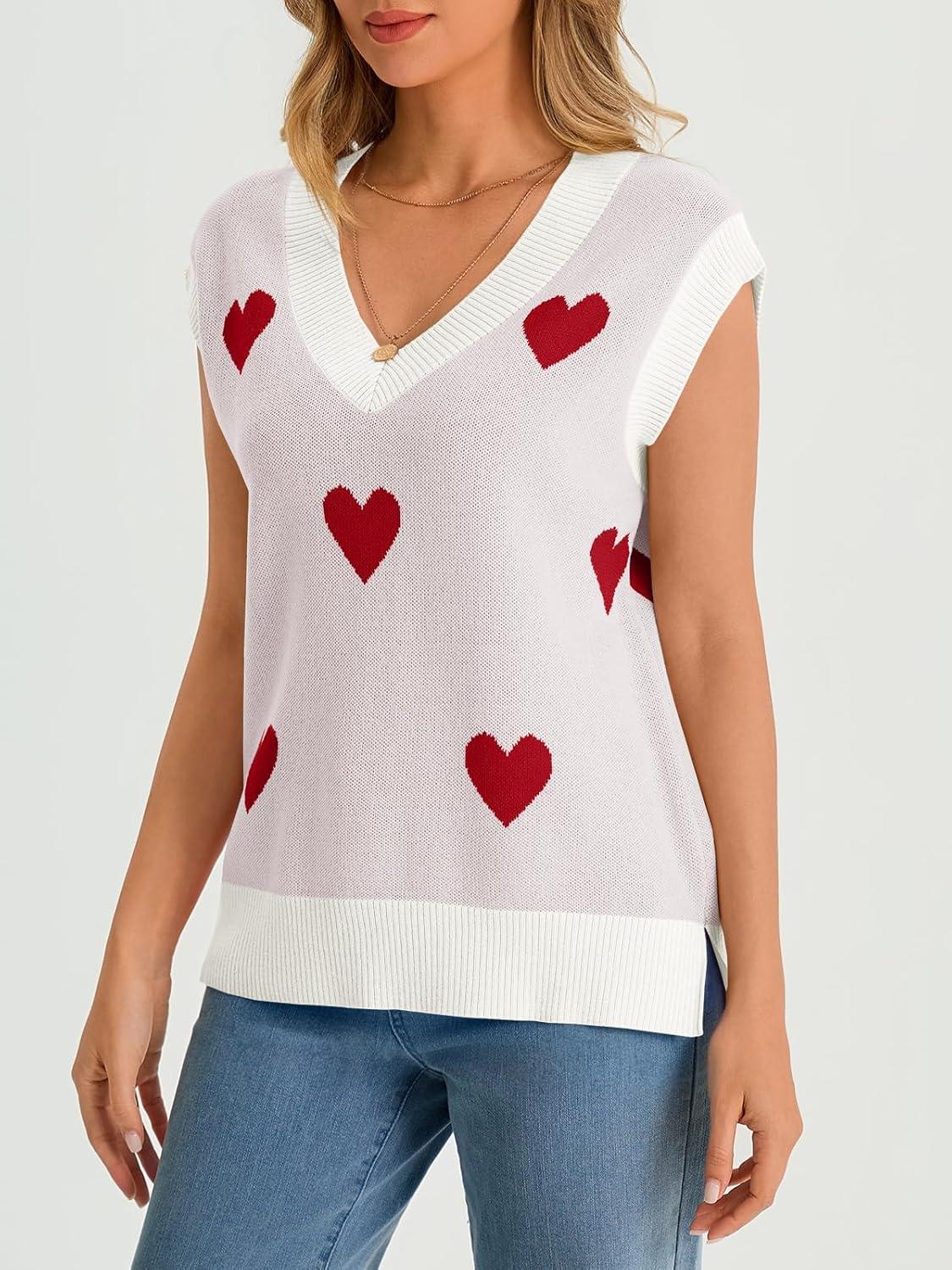 imageSaodimallsu Womens V Neck Sweater Vest Oversized Ribbed Knit Sleeveless Casual Loose Fit Pullover Tank TopWhitea