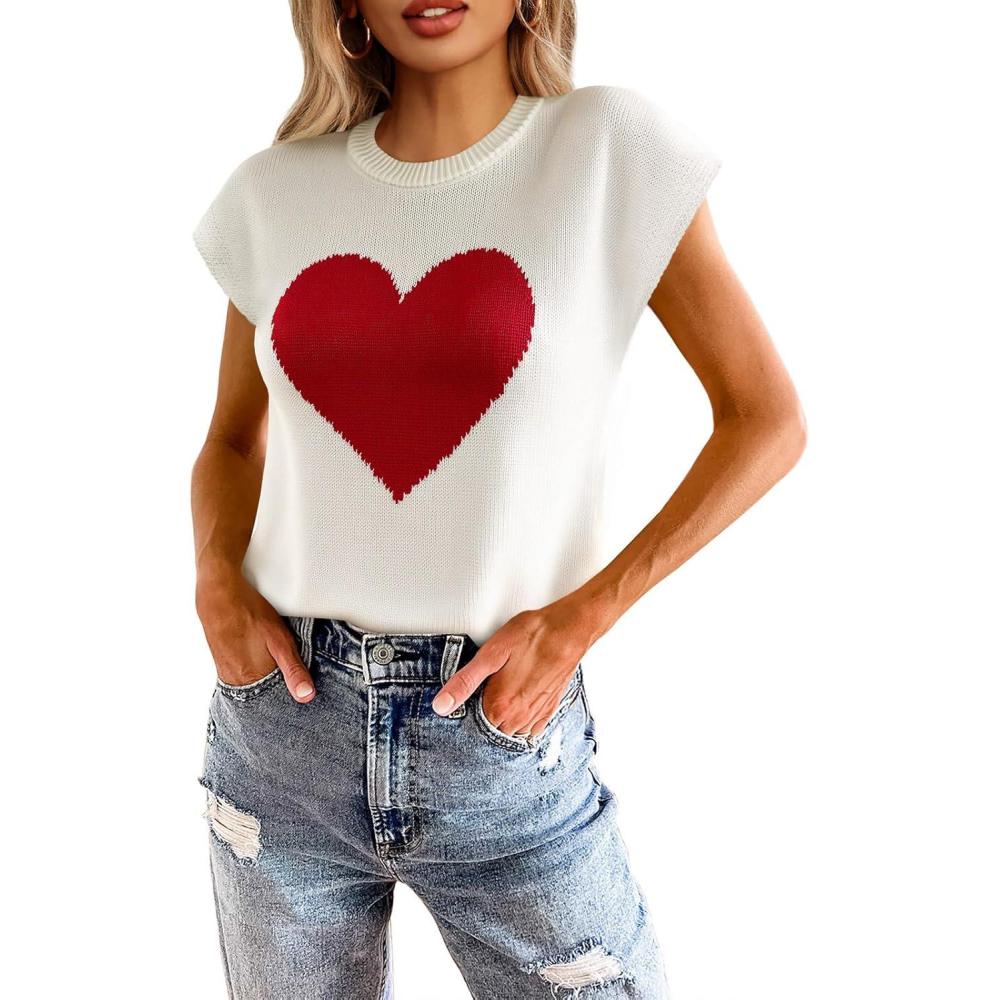 imageSaodimallsu Womens Summer Cap Sleeve Tops Casual Crew Neck Loose Fit Knit Lightweight Sweater Pullover TopWhitea