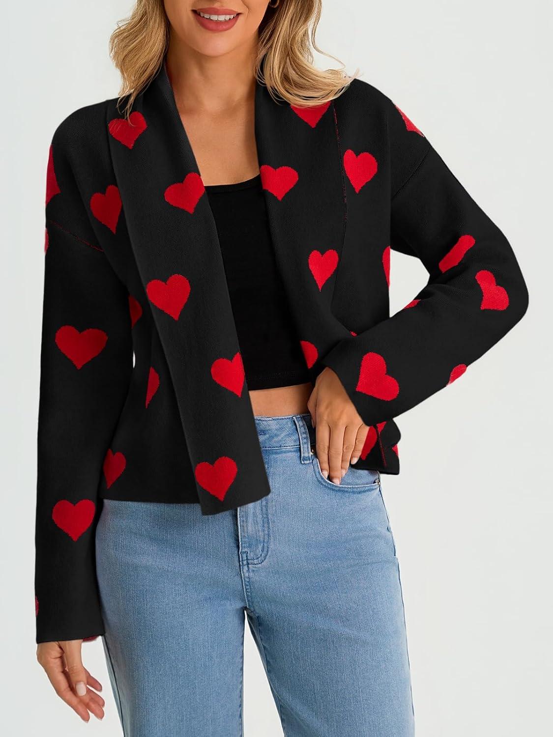 imageSaodimallsu Womens Cropped Cardigan Open Front Shawl 2025 Fall Trendy Long Sleeve Sweater JacketBlacka