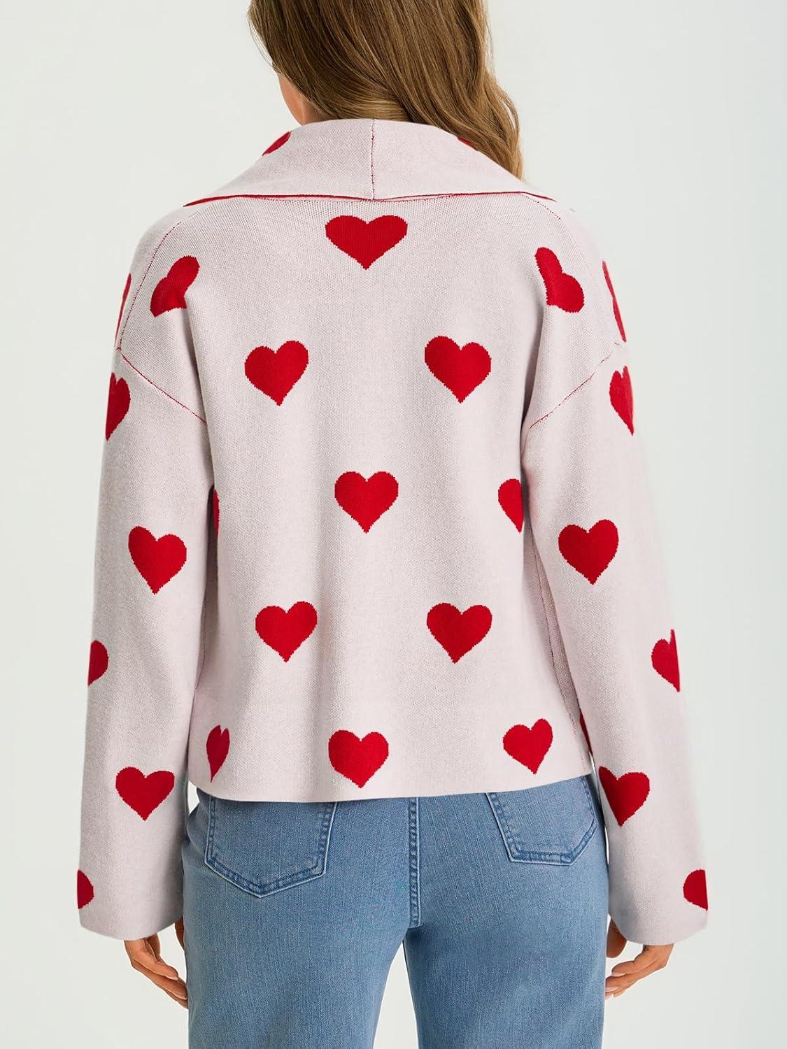 image:imageSaodimallsu Womens Cropped Cardigan Open Front Shawl 2026 Fall Trendy Long Sleeve Sweater JacketHeartwhite