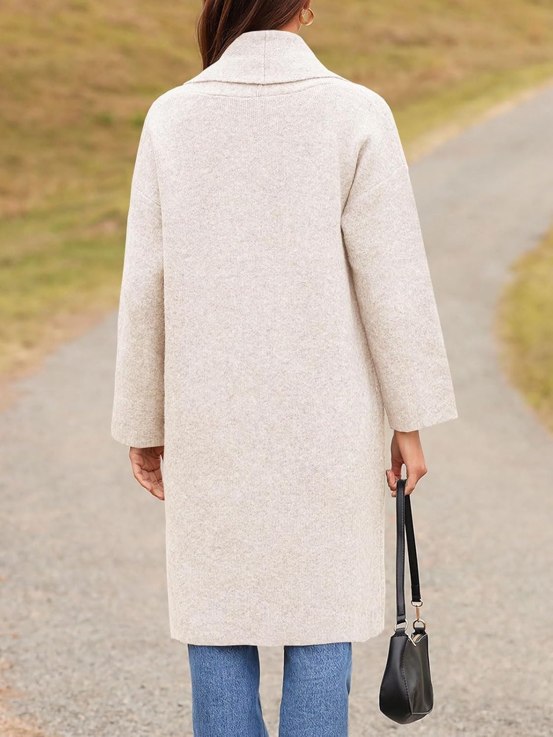 image:imageSaodimallsu Womens Long Cardigan Sweaters Chunky Open Front Oversized Slouchy Knit Fall Trendy Coatigan JacketsApricotwith Pockets