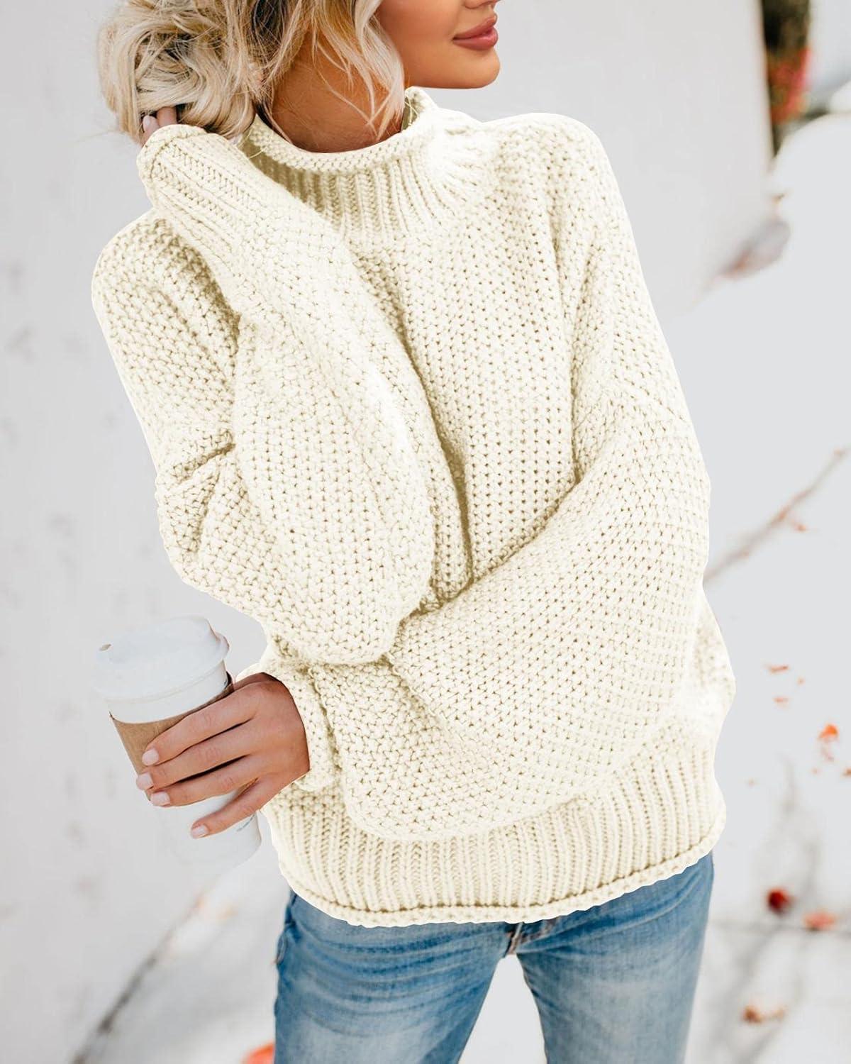 imageSaodimallsu Womens Oversized Turtleneck SweatersBeigewhite