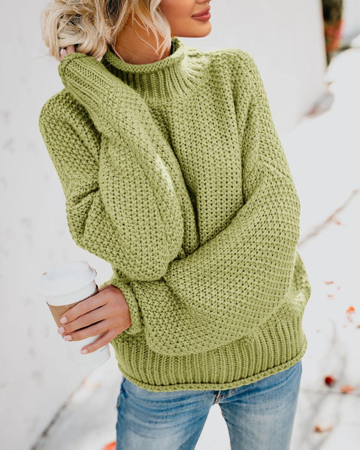imageSaodimallsu Womens Oversized Turtleneck SweatersGrass Green