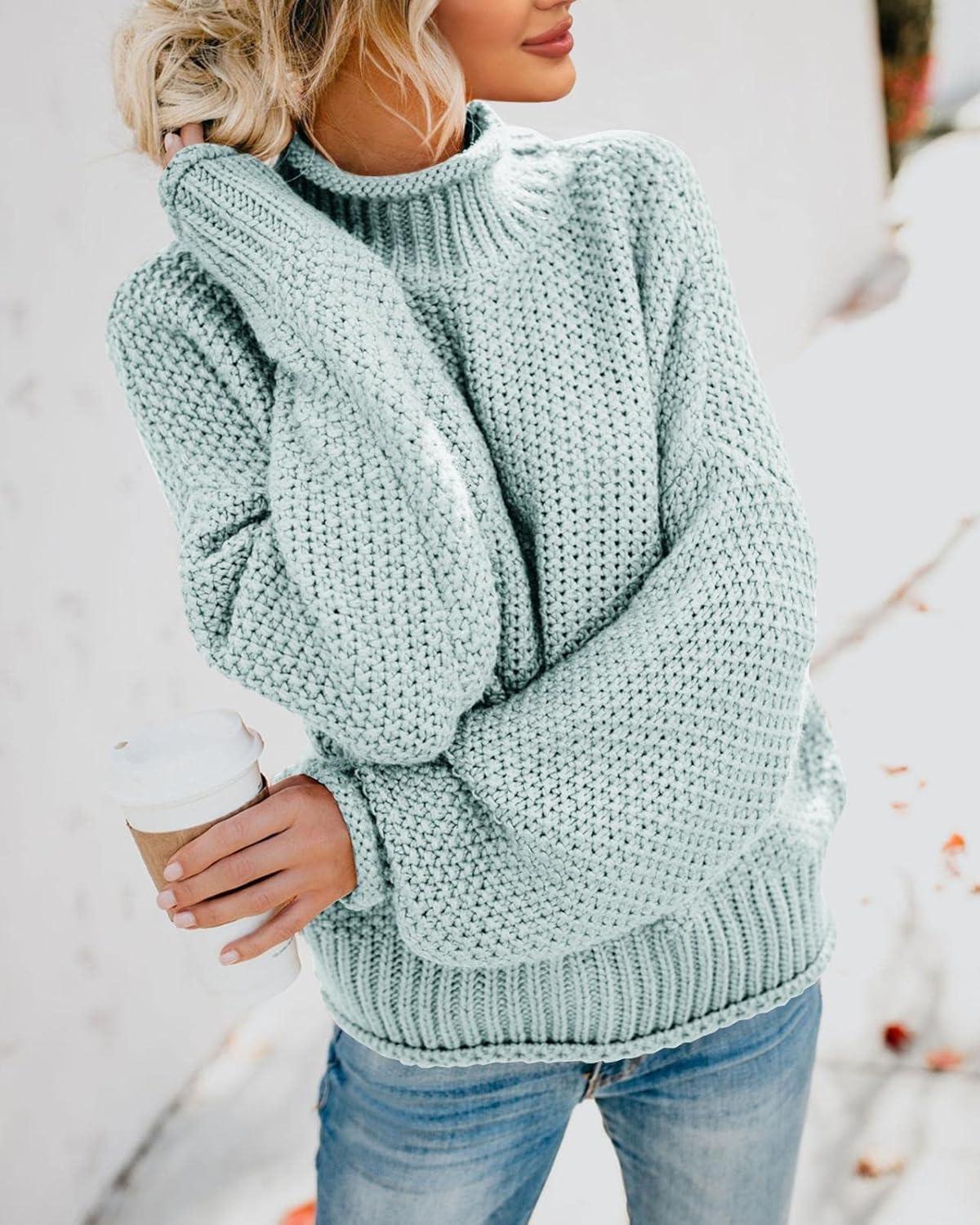 imageSaodimallsu Womens Oversized Turtleneck SweatersGreen