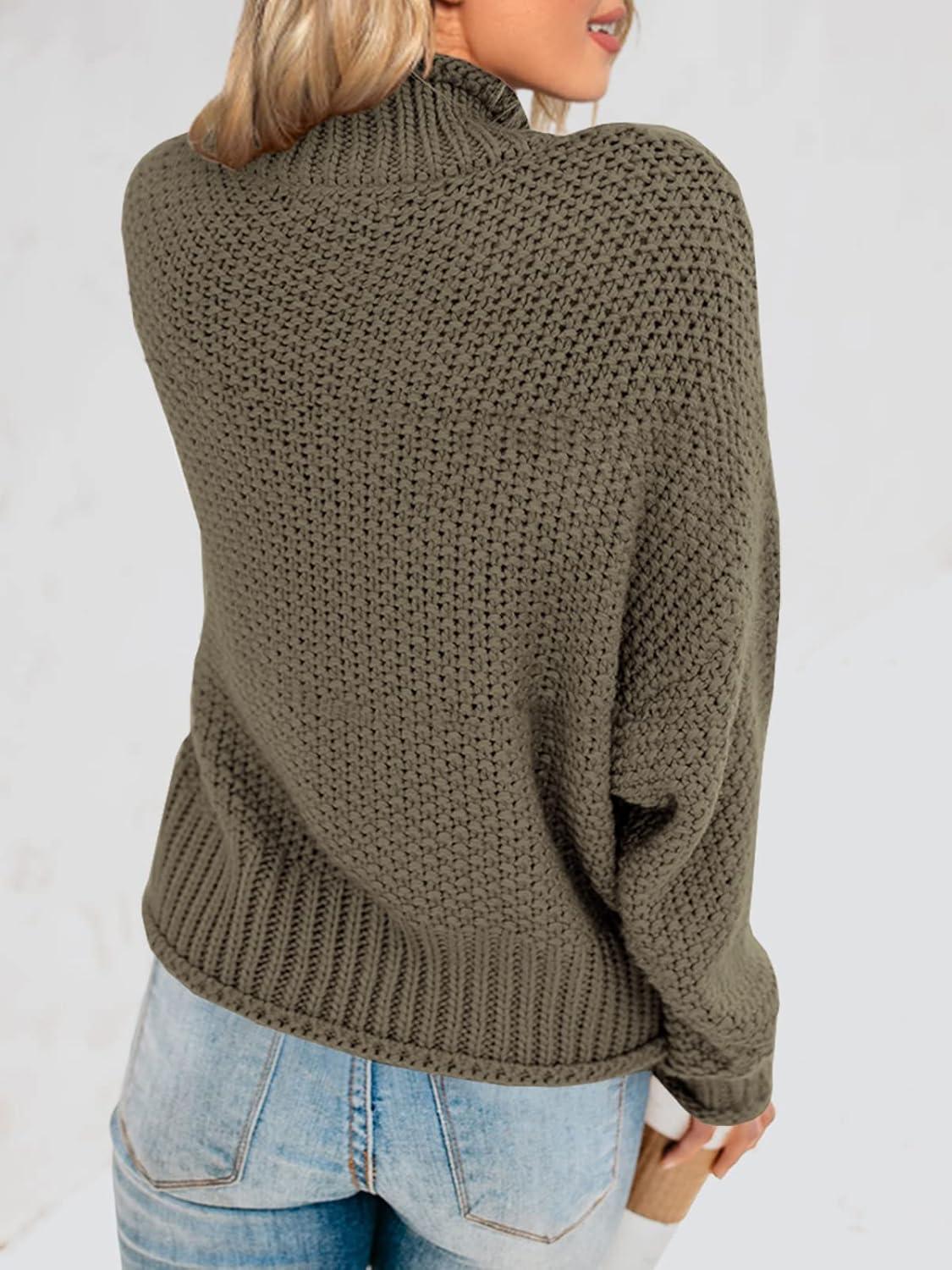 imageSaodimallsu Womens Oversized Turtleneck SweatersGreen Army