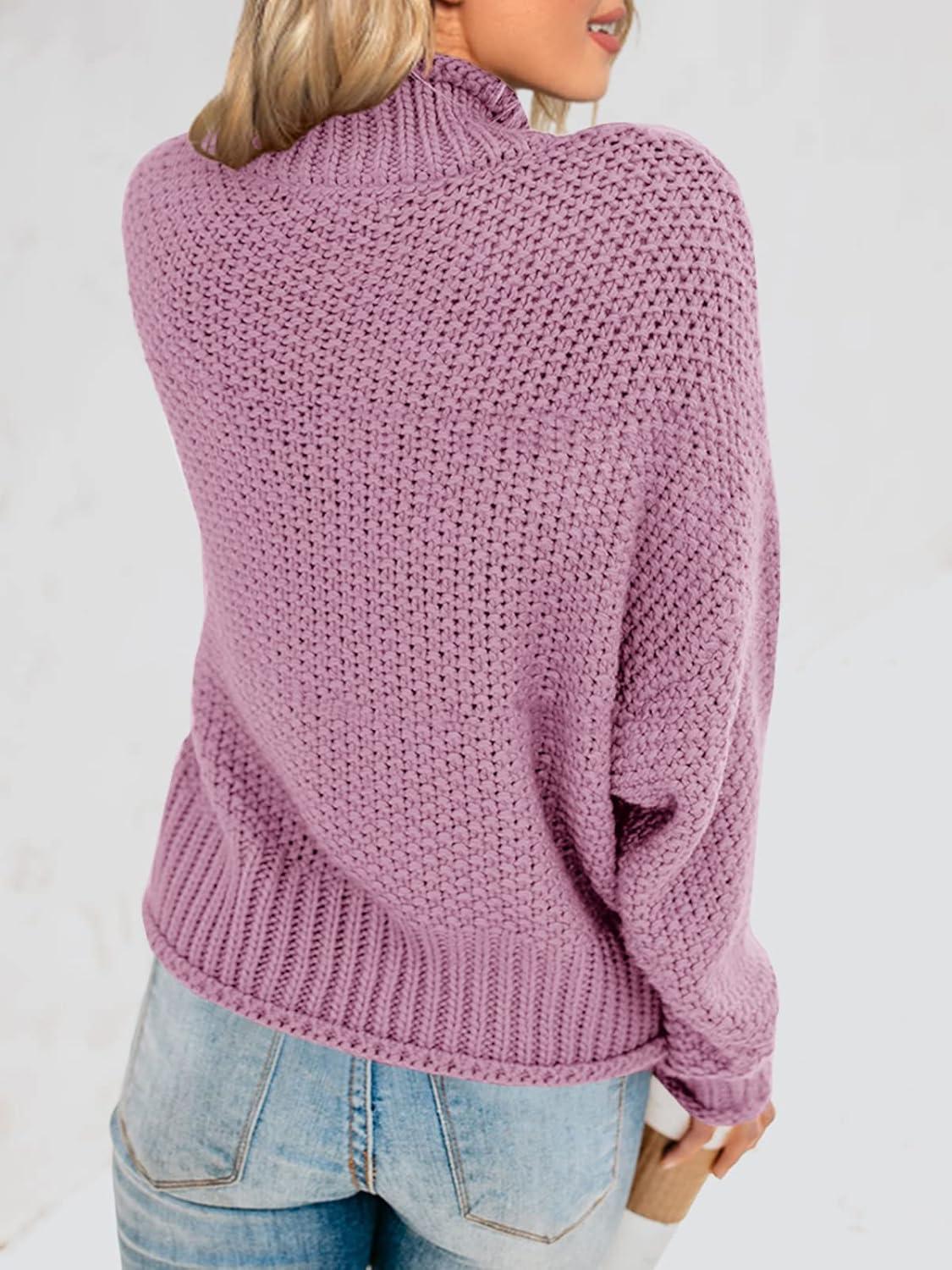 imageSaodimallsu Womens Oversized Turtleneck SweatersLight Purple