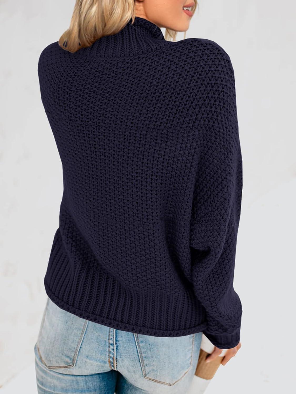 imageSaodimallsu Womens Oversized Turtleneck SweatersMarine