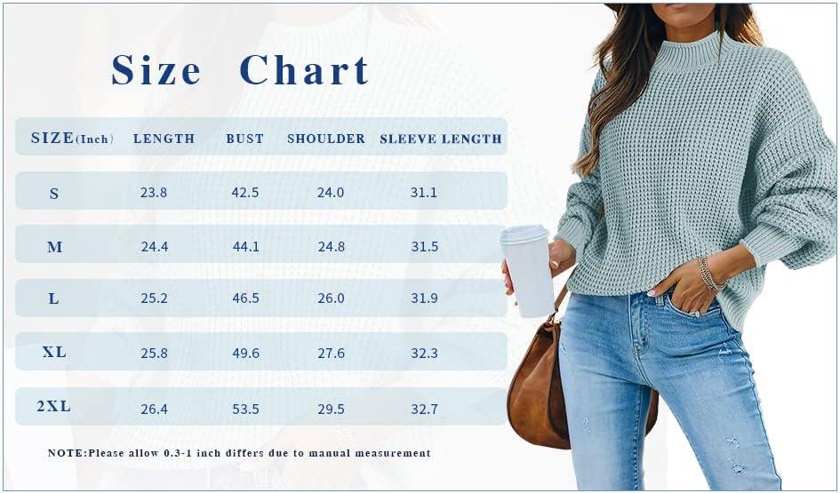 imageSaodimallsu Womens Oversized Turtleneck SweatersZ Blue Embossed
