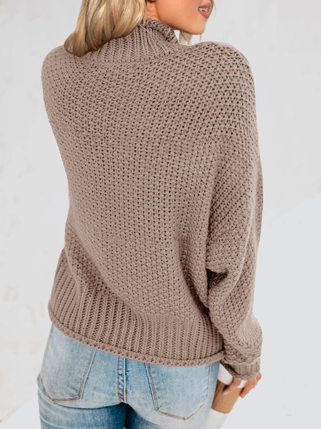 imageSaodimallsu Womens Oversized Turtleneck SweatersZ Tan