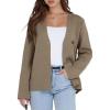 imageSaodimallsu Women Long Sleeve Cardigan V Neck Casual Business Fashion Solid ColorCoffee Brown